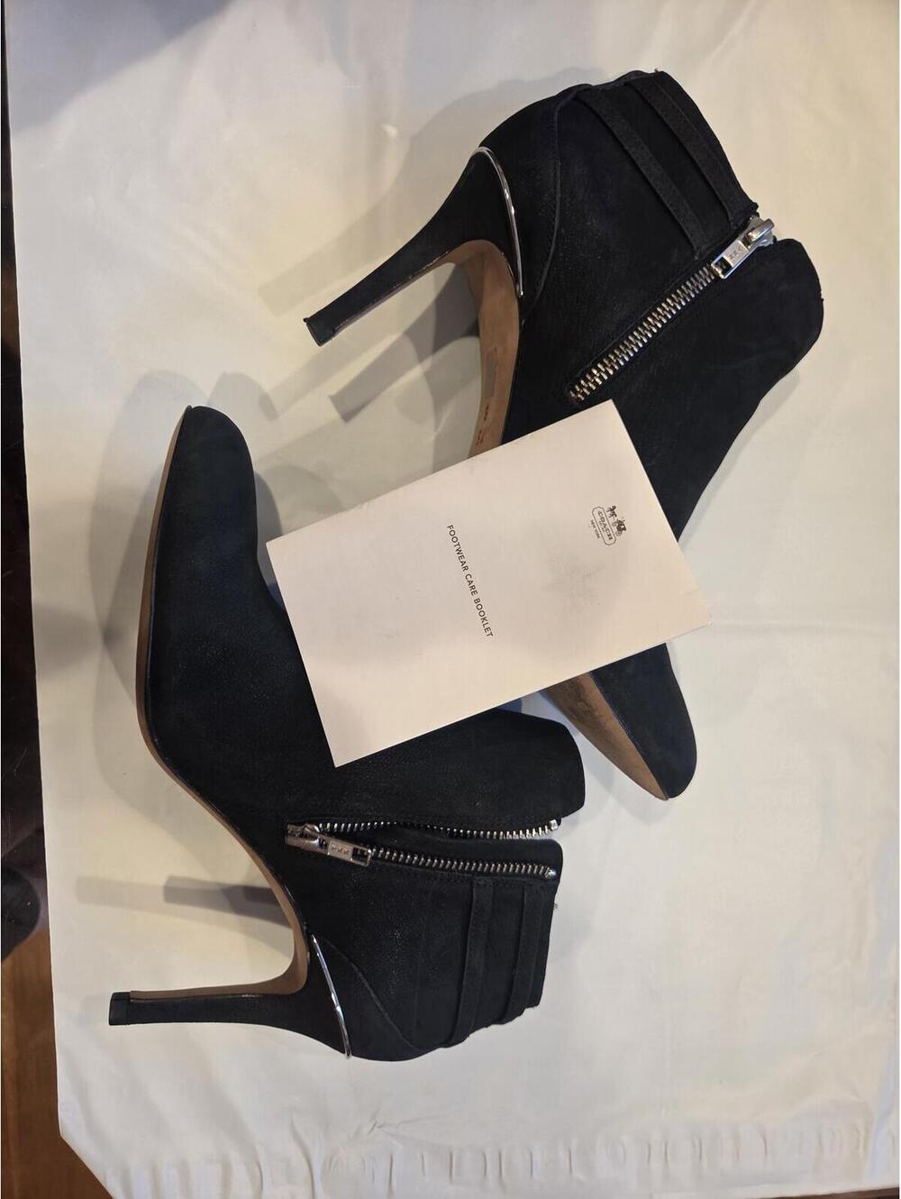 EUC Coach Daphney Black Suede Stiletto Ankle Booties Size 7.5 - Picture 2 of 15